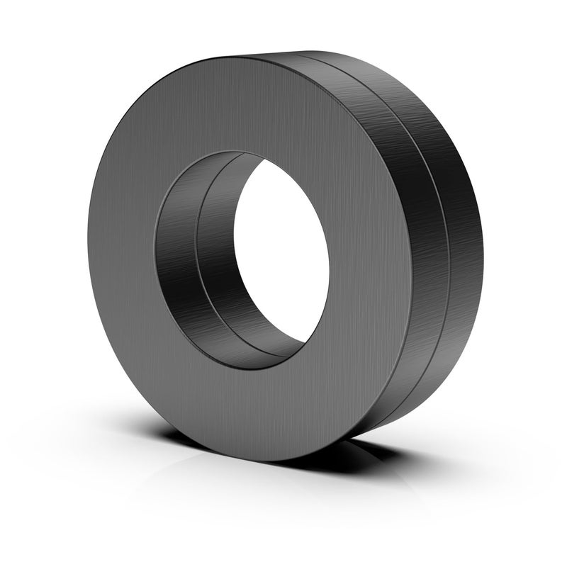 SRENMSMT Ferrite Ring Magnets - OD2.35 x ID1.25 x 10mm, Large Magnet, Grade 10 Big Magnets Heavy Duty for DIY, Industry Science, Tools, Garage-Pack of 2 - Image 1